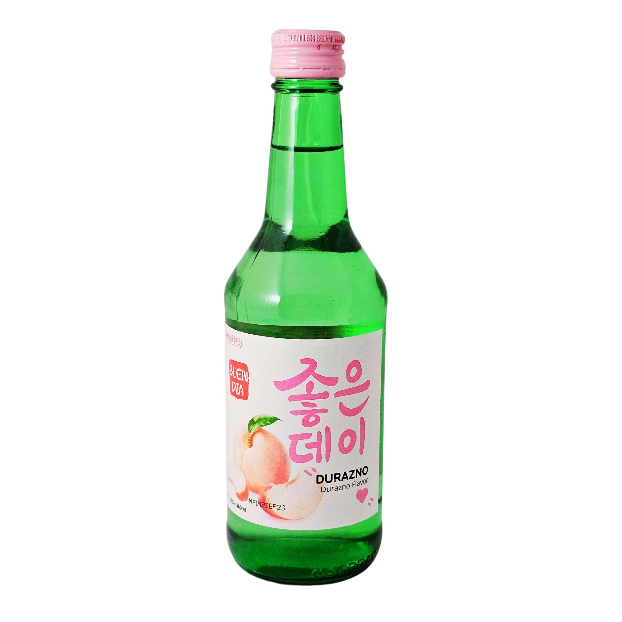 Bebida Coreana Licor Buen Día Sojo Sabor Durazno 20 pzs