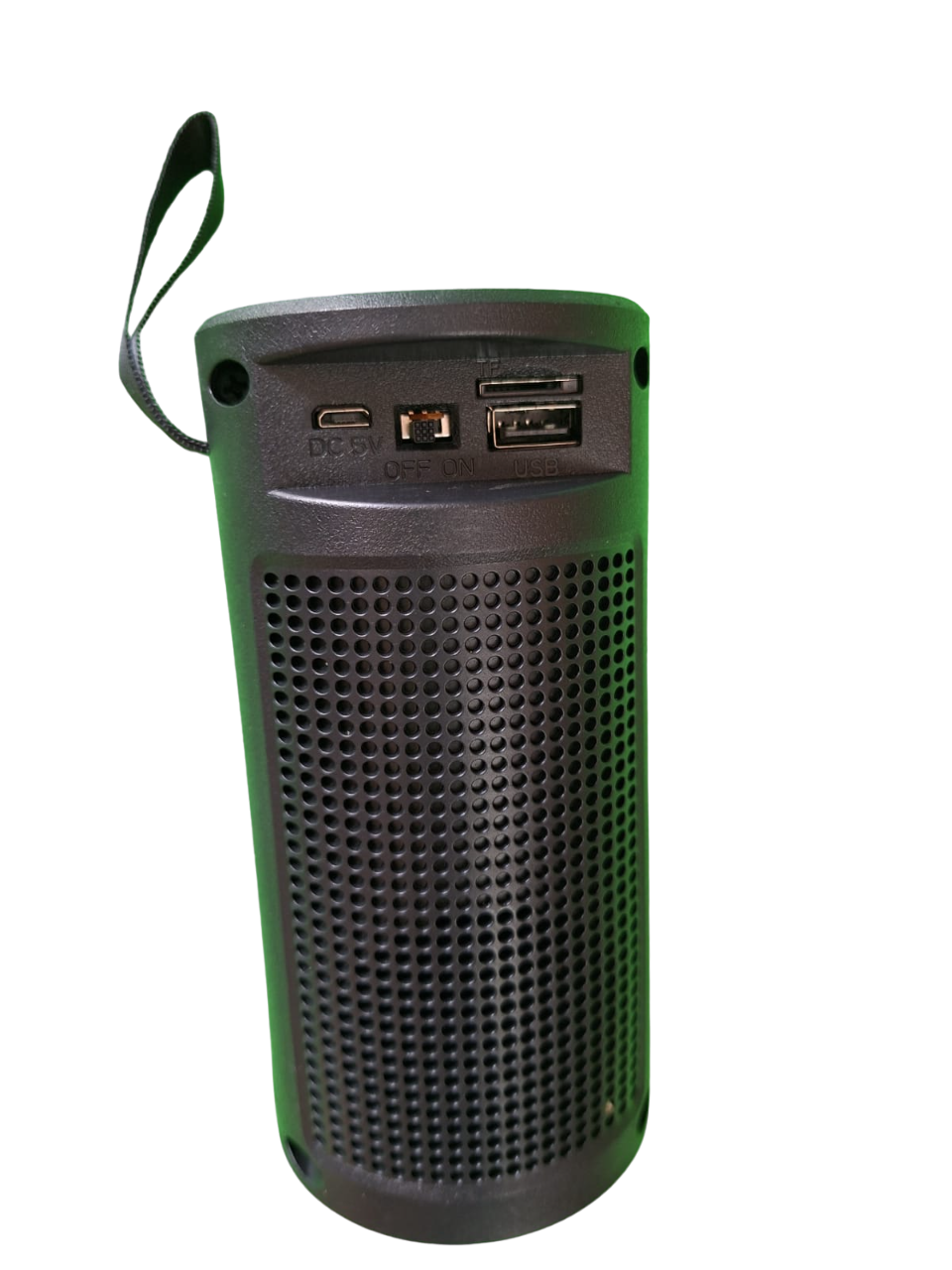 Bocina Bluetooth Color Negro Con Luces Portátil Fm Usb Tws Uso 1a2 Horas 