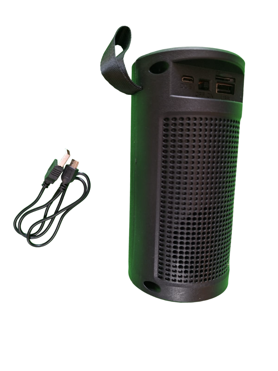 Bocina Bluetooth Color Negro Con Luces Portátil Fm Usb Tws Uso 1a2 Horas 
