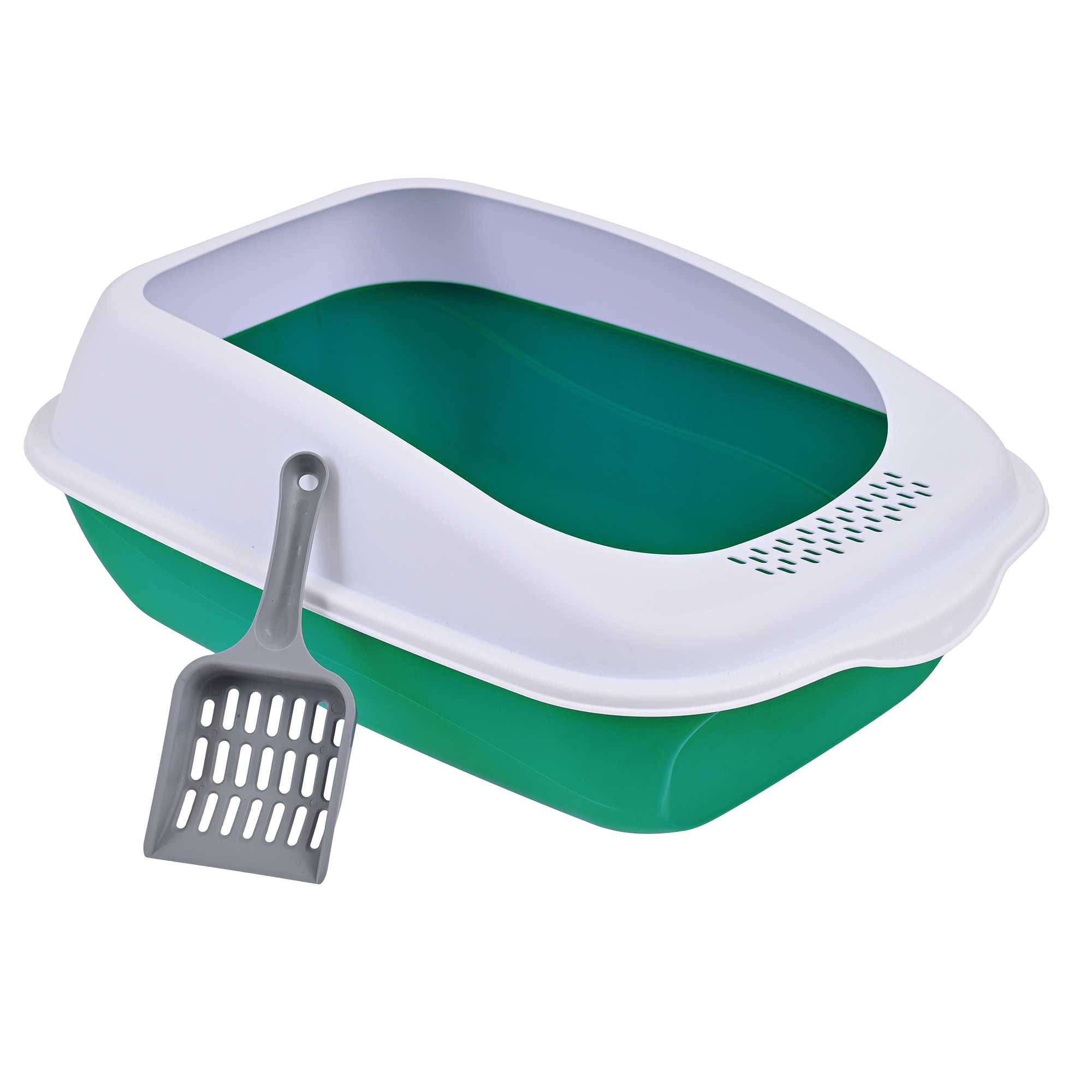 Arenero Para Gato Grande con Bandeja Sanitaria, Abierto, Plegable, Fácil Armado, Materiales De Calidad, Diferentes Colores mod.AL003