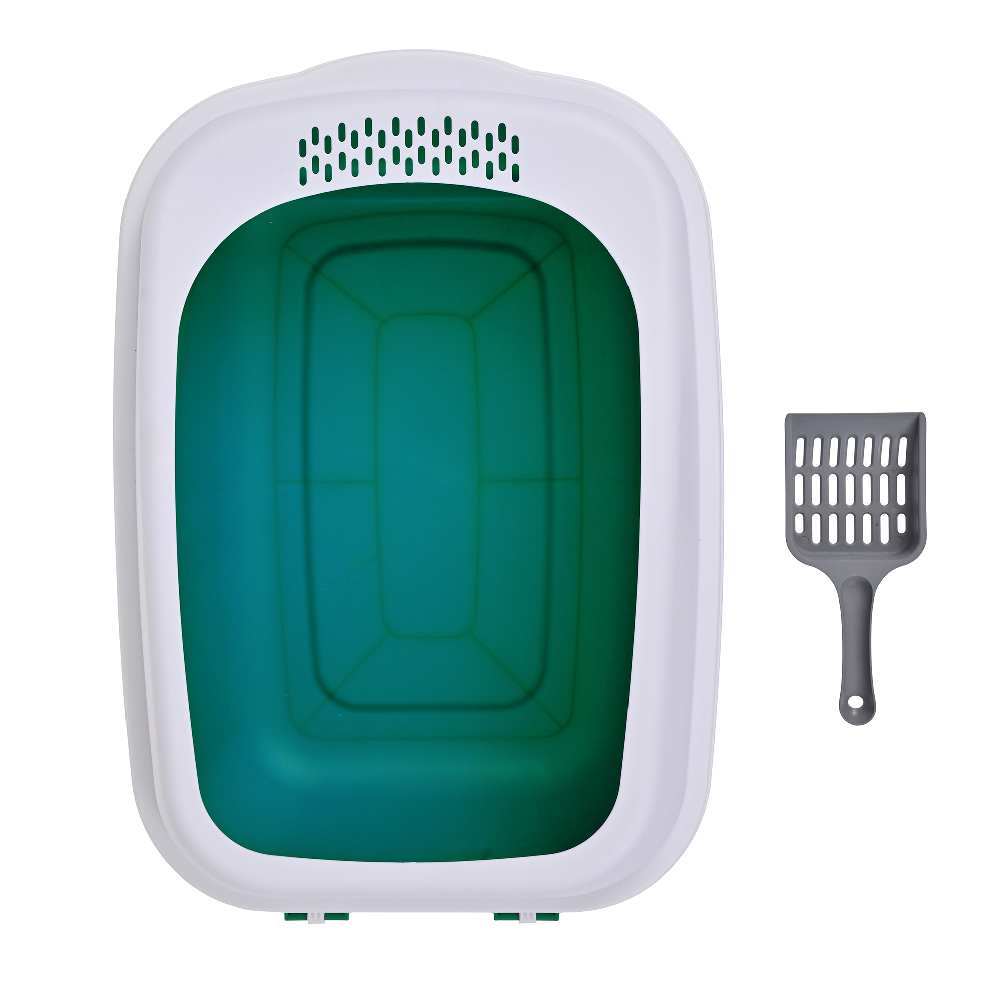 Arenero Para Gato Grande con Bandeja Sanitaria, Abierto, Plegable, Fácil Armado, Materiales De Calidad, Diferentes Colores mod.AL003