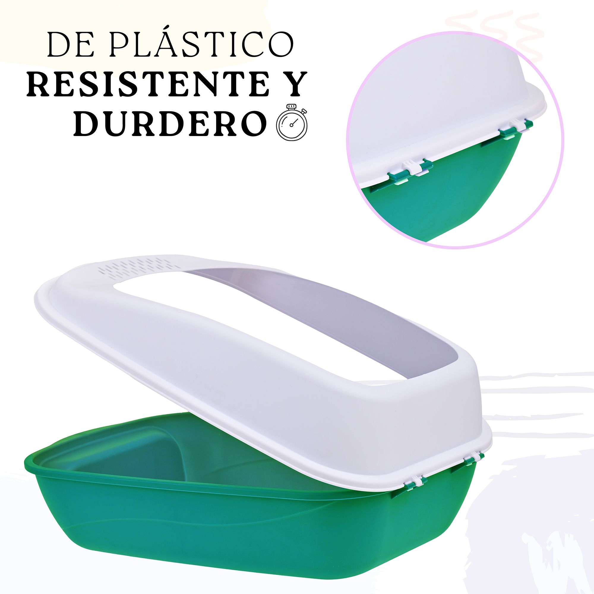 Arenero Para Gato Grande con Bandeja Sanitaria, Abierto, Plegable, Fácil Armado, Materiales De Calidad, Diferentes Colores mod.AL003