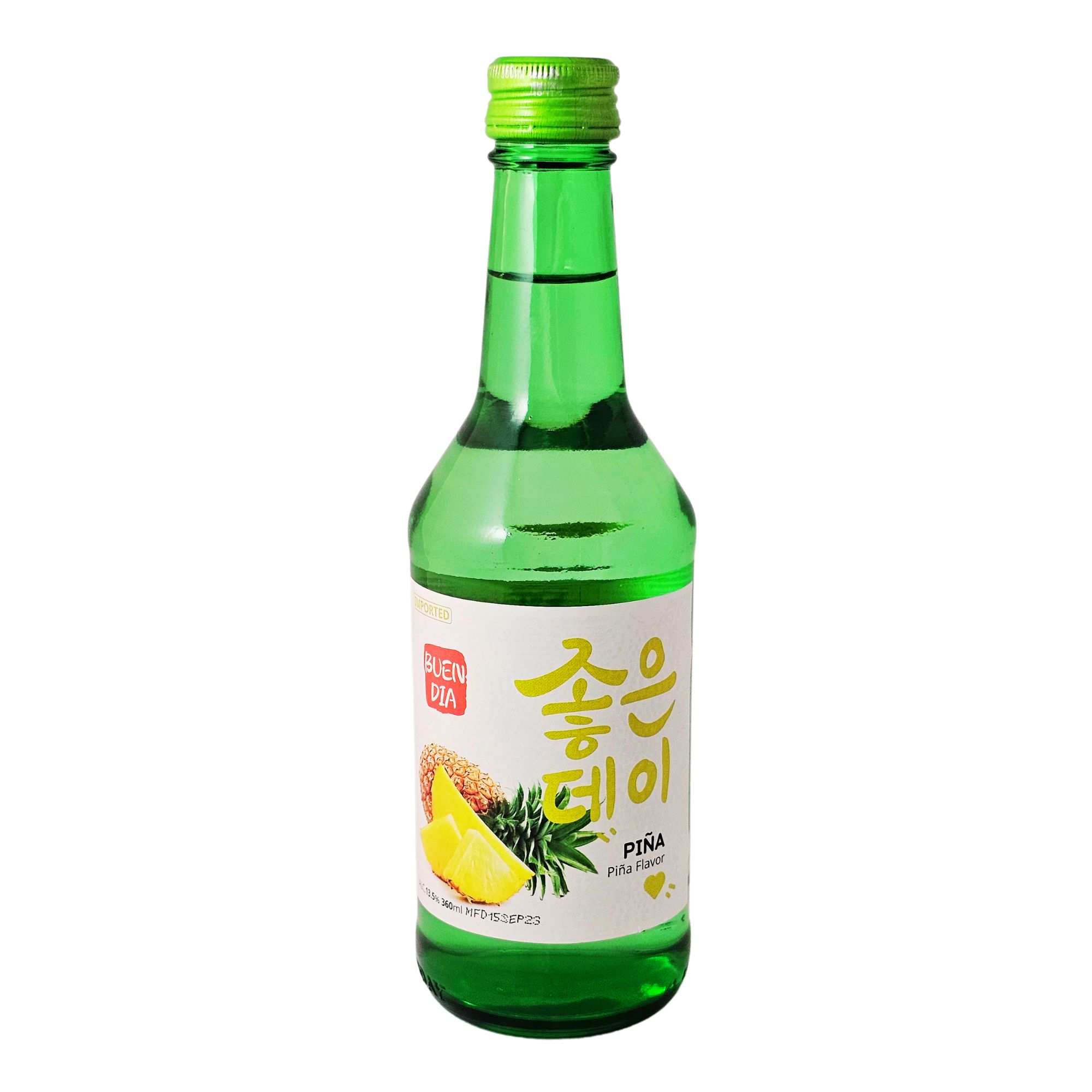 Bebida Coreana Licor Buen Día Sojo Sabor Piña 5 pzs