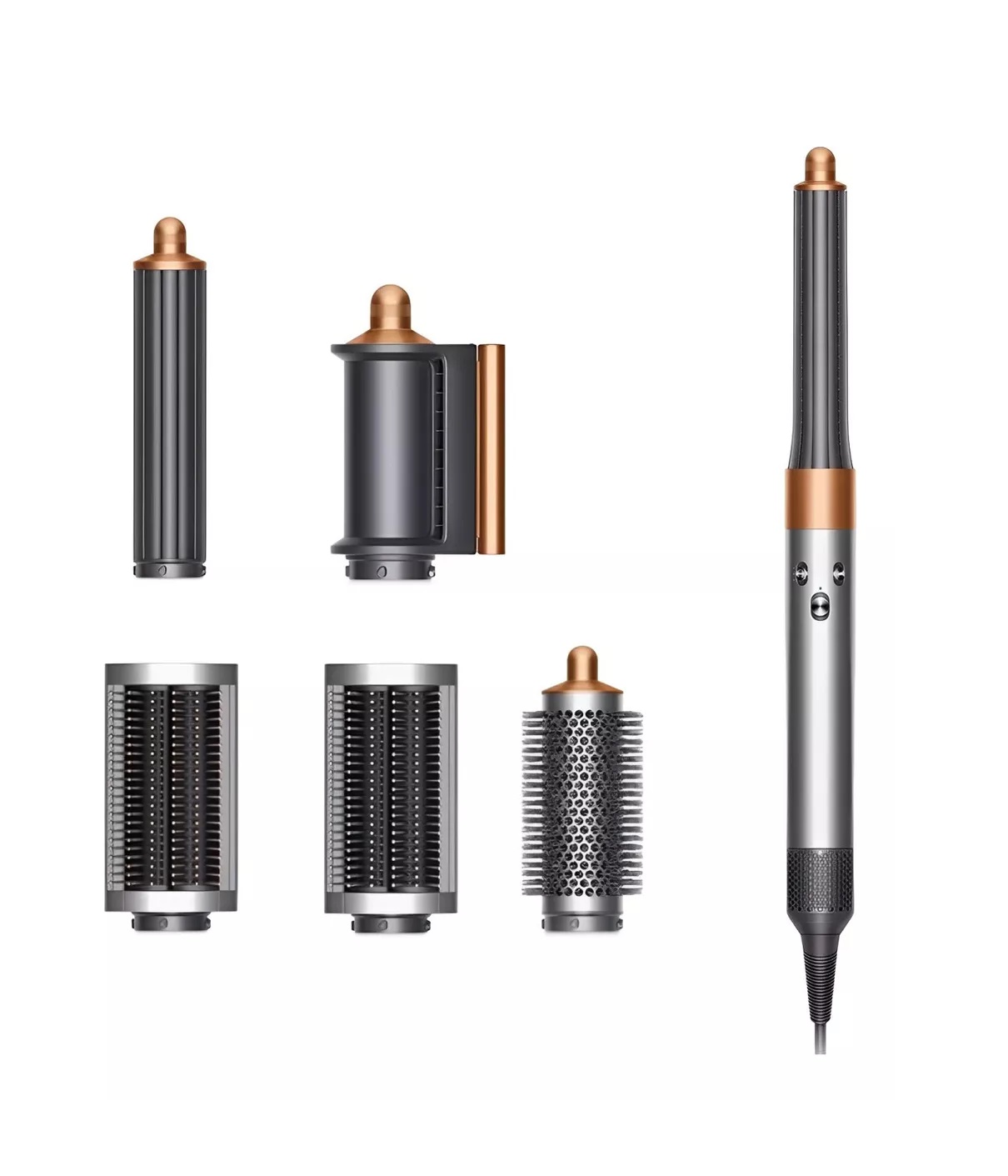 Multiestilizador Dyson Airwrap Completo Largo, Modelo: 400714-01 Color Niquel/Cobre .