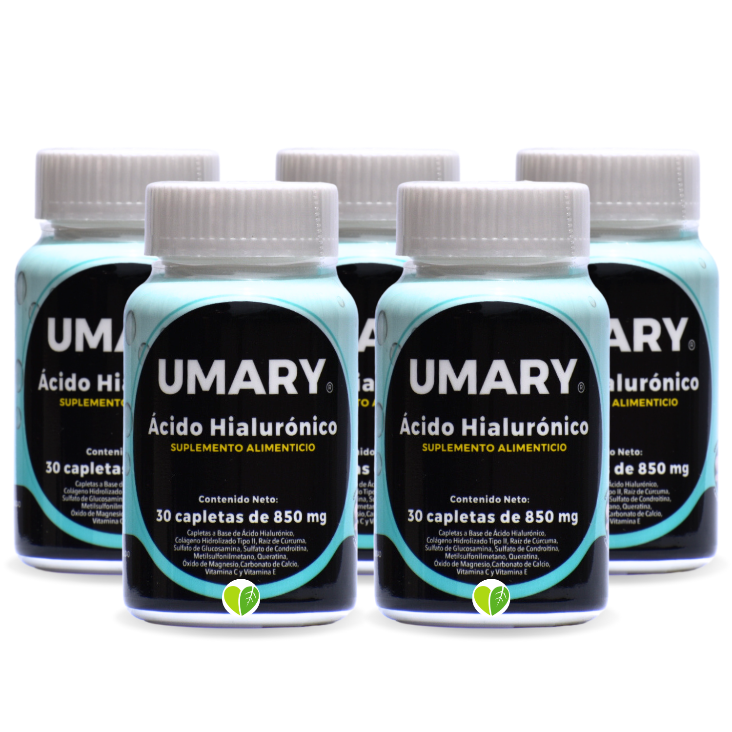 Kit De 5 Frascos De Ácido Hialurónico Umary- 30 Tabs