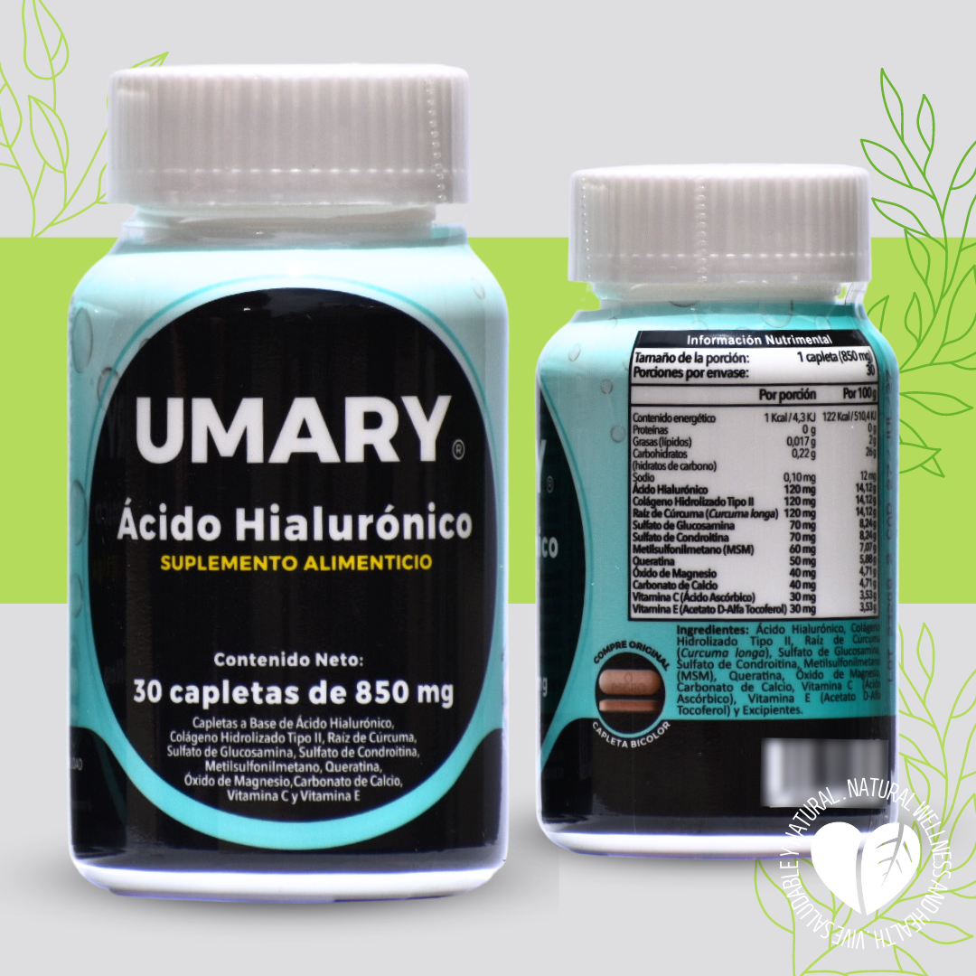 Kit De 5 Frascos De Ácido Hialurónico Umary- 30 Tabs