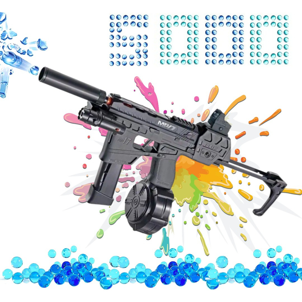 Lanzador de Juguete Automática de Hidrogel M.P.17, Lanzador Eléctrico para Exteriores, Gel Blaster, Juego de Equipo Disparo de Proyectiles de Hidrogel, Batería Recargable.