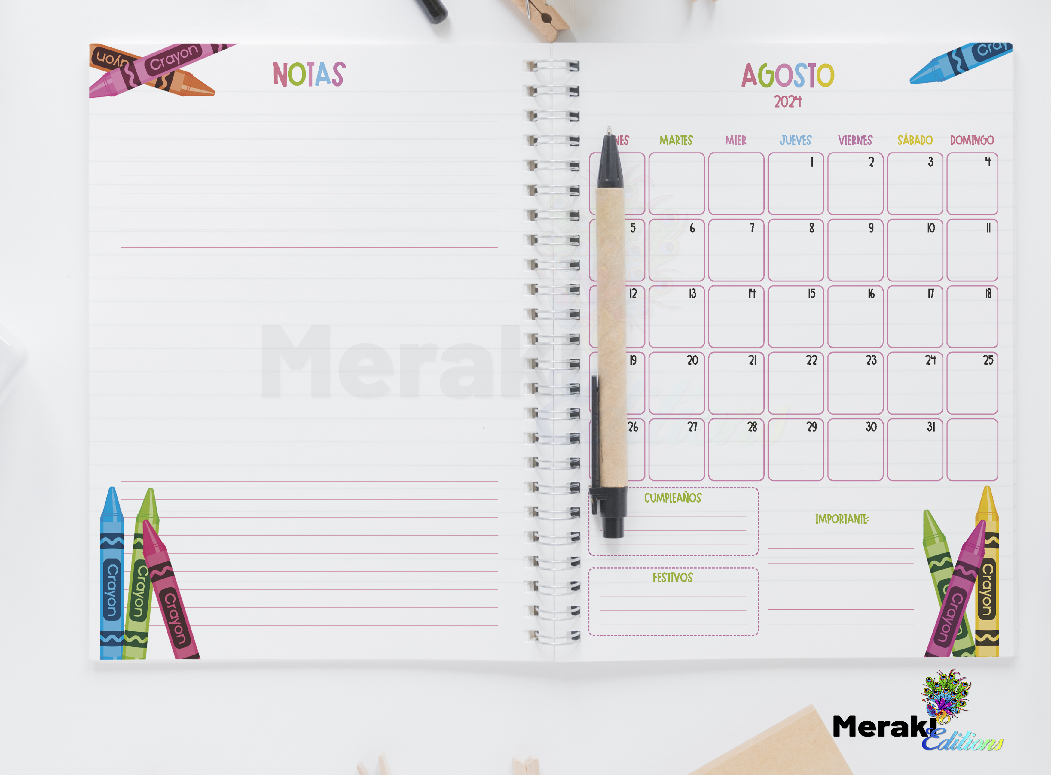 Agenda Docente 24-25 Escolar Crayola 01