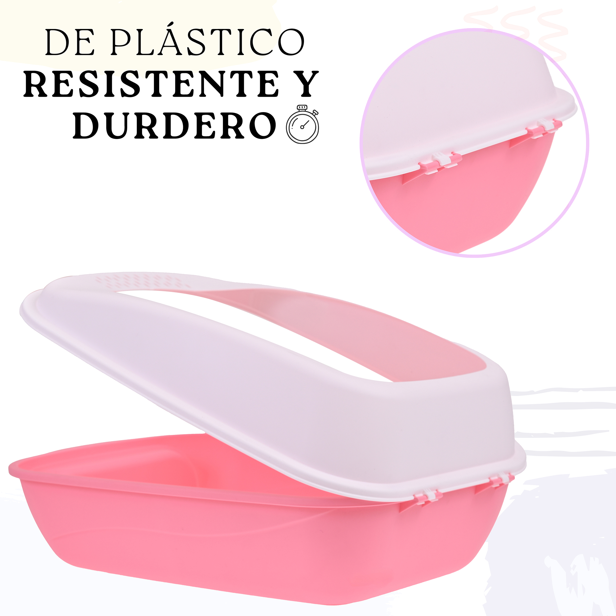 Arenero Para Gato Grande con Bandeja Sanitaria, Abierto, Plegable, Fácil Armado, Materiales De Calidad, Diferentes Colores mod.AL003