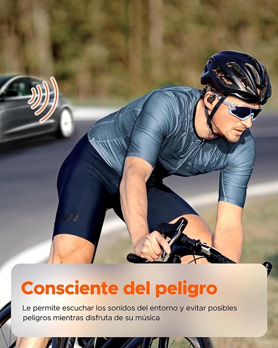 TRUEFREE Open-Ear Audífonos Bluetooth 5.3, Audífonos Inalámbricos Deportivos,Cancelación de ruido ENC, Sonido Estéreo 3D por Controlador de 16,2 mm, 45 horas de reproducción, llamadas claras de 4 mics