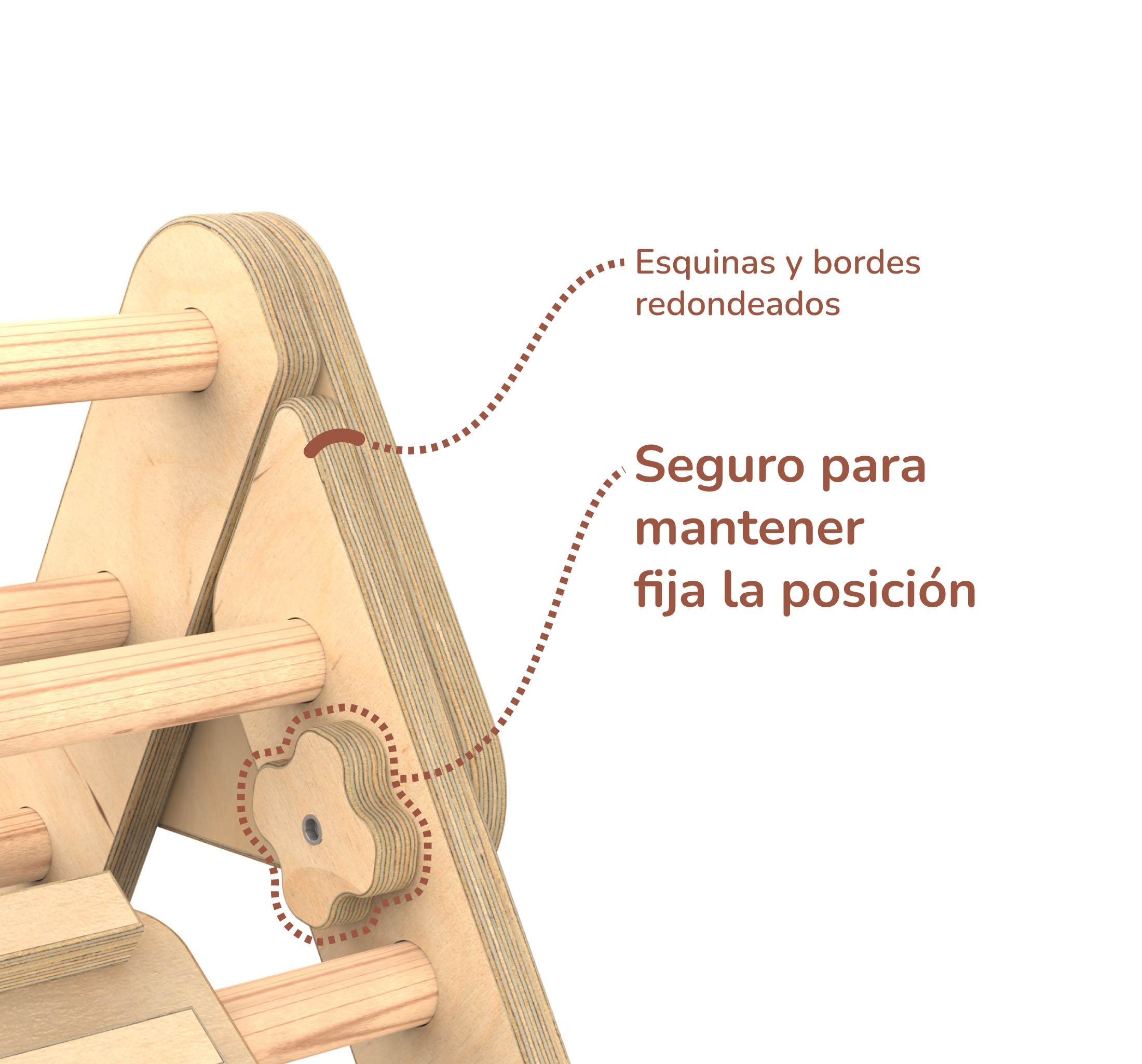 Triángulo de Escalada Plegable Estructura de Juego Pikler para Bebés y Niños (Color Natural)