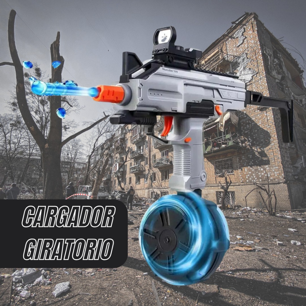 Uzi Pro Ametralladora Hidrogel Cargador Eléctrico Blaster,Gel Blaster, Juego de Equipo Disparo de Proyectiles de Hidrogel, Batería Recargable.