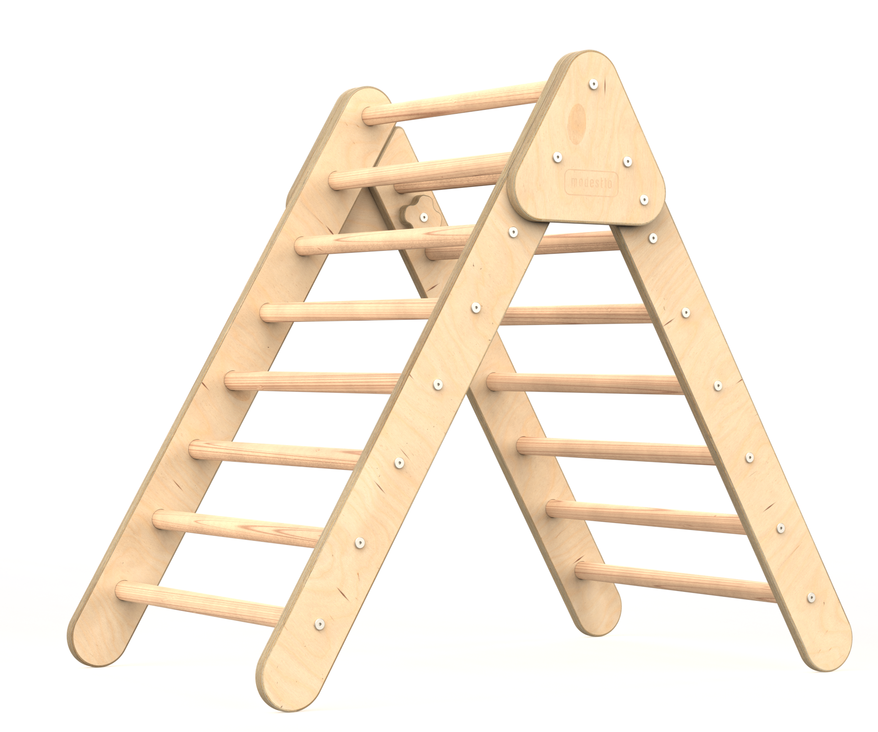 Triángulo de Escalada Plegable Estructura de Juego Pikler para Bebés y Niños (Color Natural)