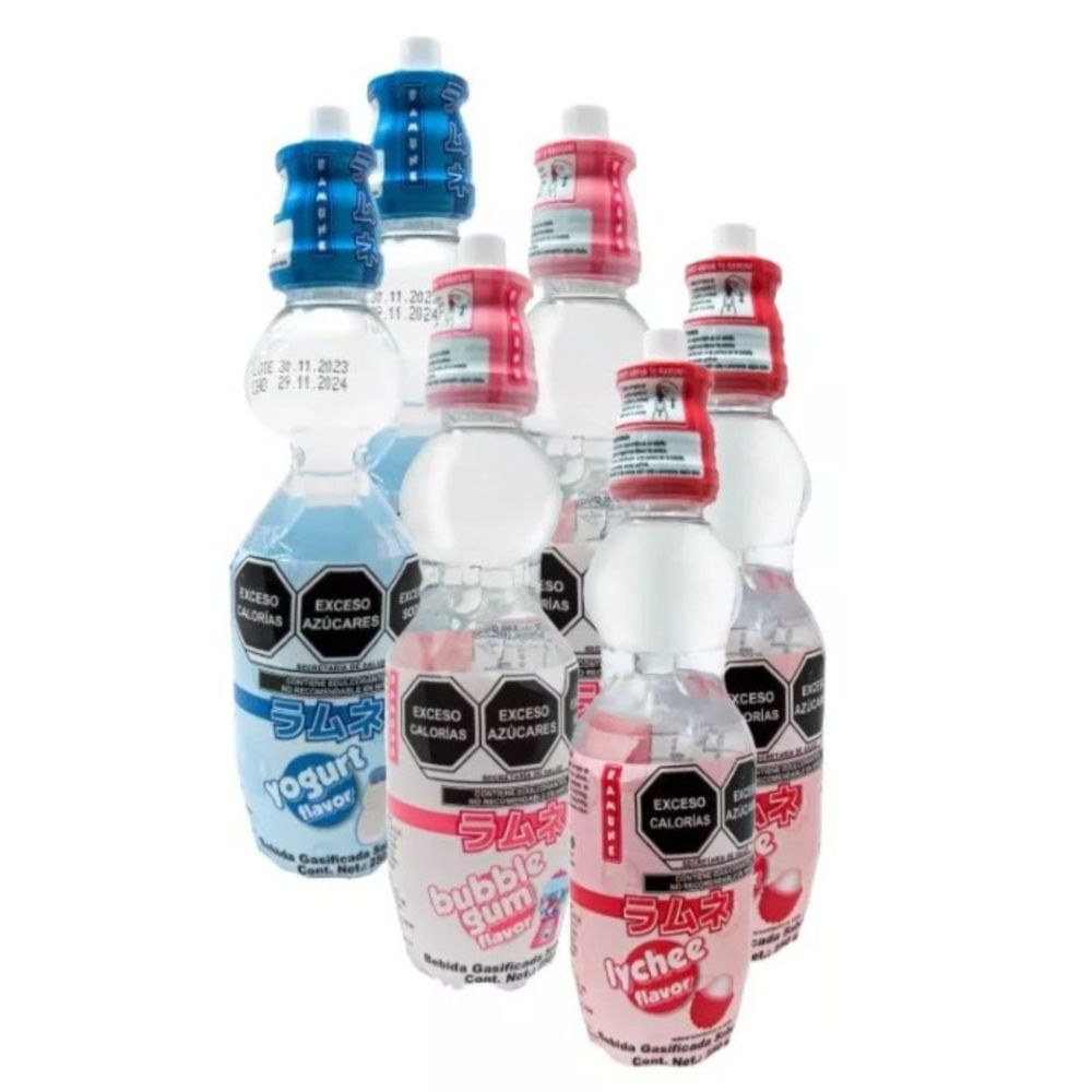 Bebida Japonesa Ramune 250ml Sabor Litchi Refresco 6 Piezas