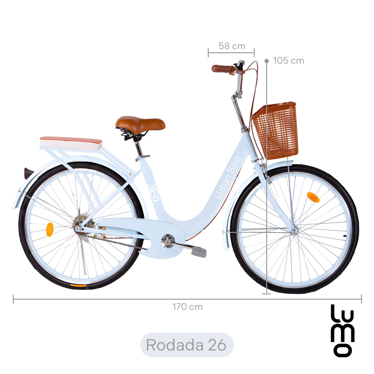 Bicicleta Urbana De Paseo R26 Doble Freno Vintage Canastilla.