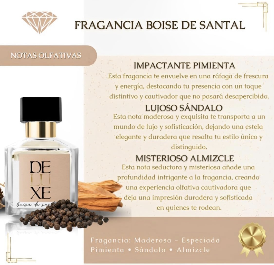 SANTAL 33 LE LABO - DUPE BOISE DE SANTAL INSPIRADO EN SANTAL 33 LE LABO PERFUME FRAGANCIA INSPIRADA EN LE LABO 33 EXQUISITO AROMA EDICIÓN DELUXE FRAGANCIAS NICHO