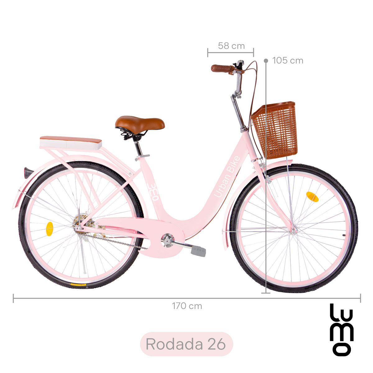 Bicicleta Urbana De Paseo R26 Doble Freno Vintage Canastilla.