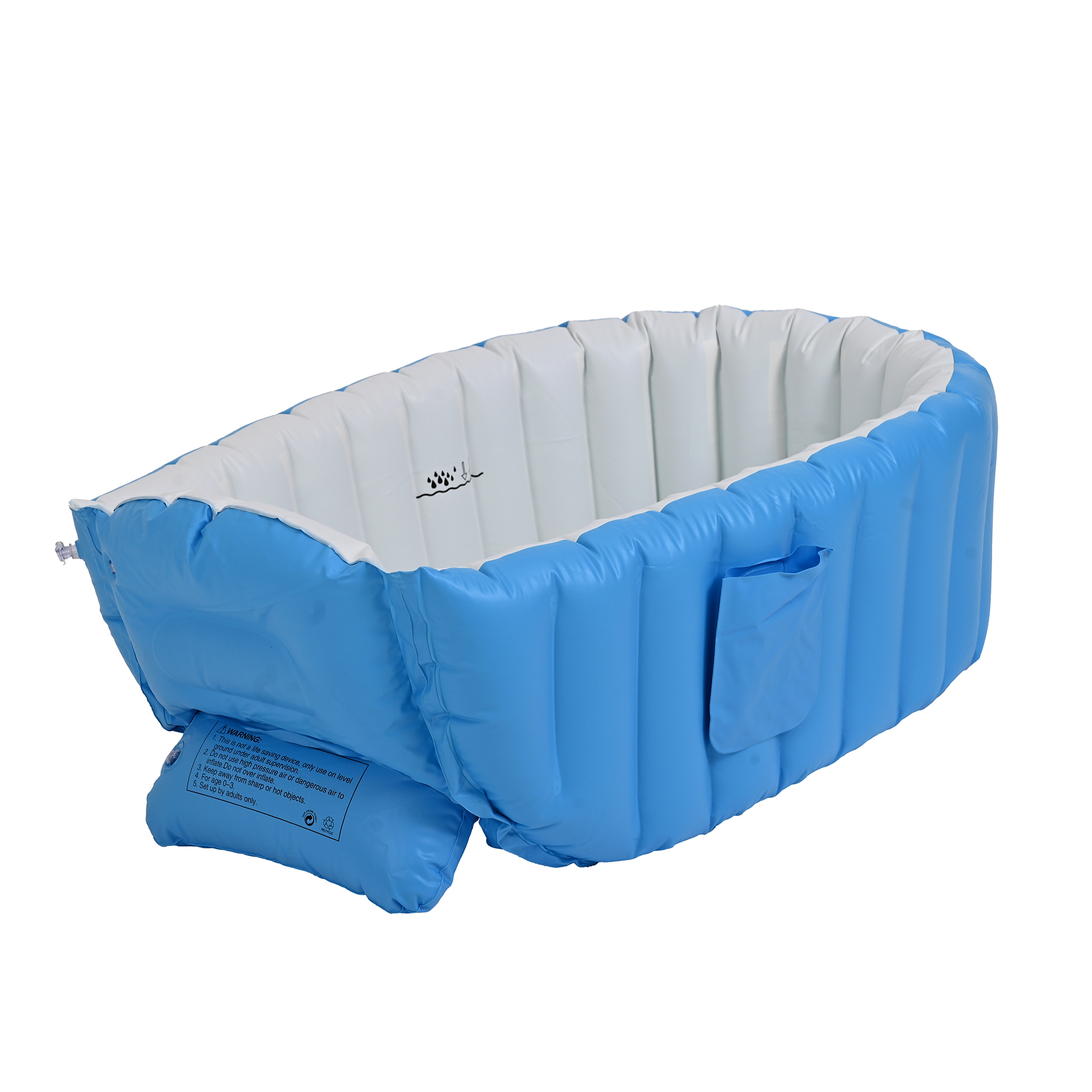 Tina Bañera de Viaje, Exterior o Interior, Piscina Inflable Para Bebe Niños Niñas Portátil Plegable Fácil de Usar Mod.MA31.