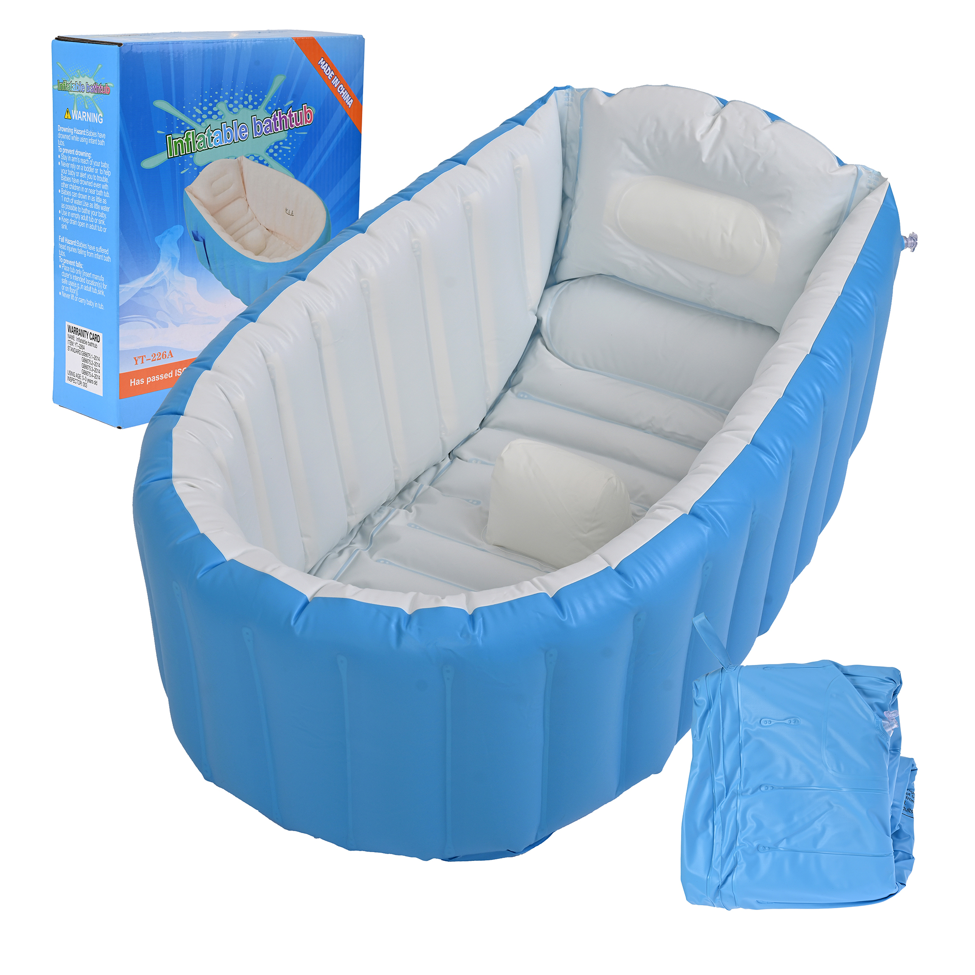 Tina Bañera de Viaje, Exterior o Interior, Piscina Inflable Para Bebe Niños Niñas Portátil Plegable Fácil de Usar Mod.MA31.