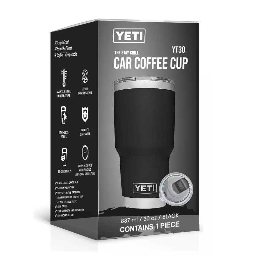 Yeti 30oz Con Tapa Clásica Termo Rambler - Negro