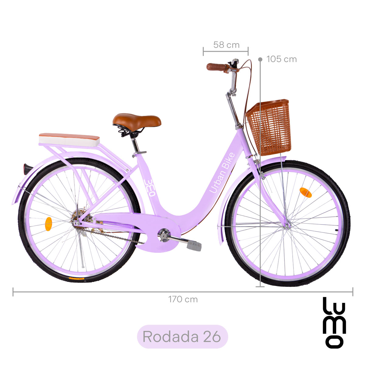 Bicicleta Urbana De Paseo R26 Doble Freno Vintage Canastilla.