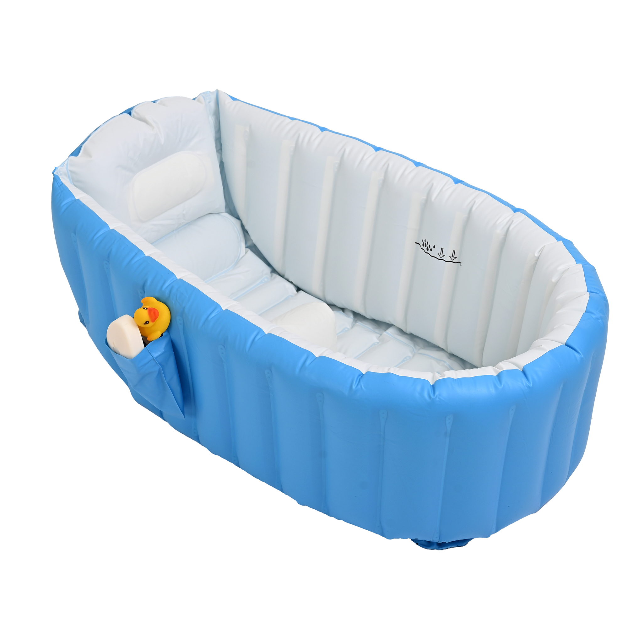 Tina Bañera de Viaje, Exterior o Interior, Piscina Inflable Para Bebe Niños Niñas Portátil Plegable Fácil de Usar Mod.MA31.