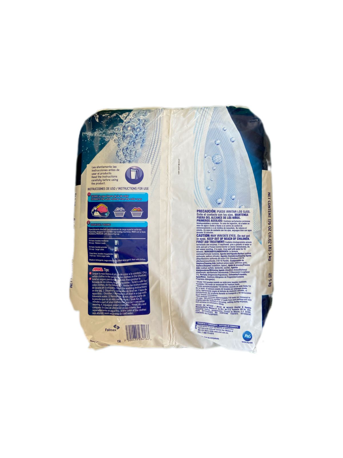 Ariel Detergente En Polvo Poder Y Cuidado De 5 Kilos
