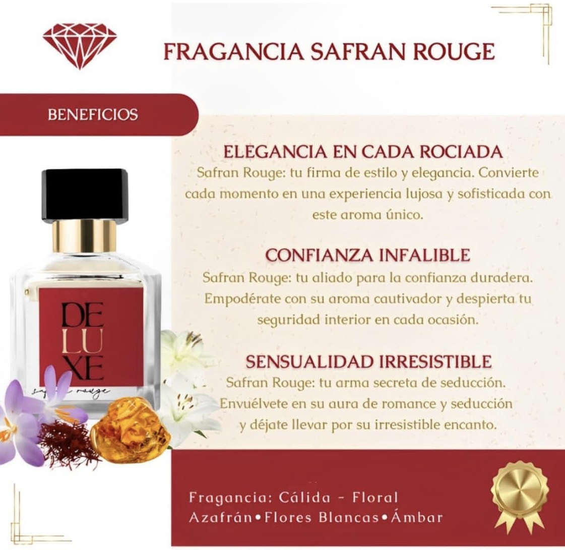 BACCARAT ROUGE 540 - DUPE SAFRAN ROUGE DUPE FRAGANCIA PERFUME DE FRAGANCIAS NICHO DELUXE SAFRAN ROUGE DUPE DE BACCARAT ROUGE 540 FRAGANCIA EXQUISITA