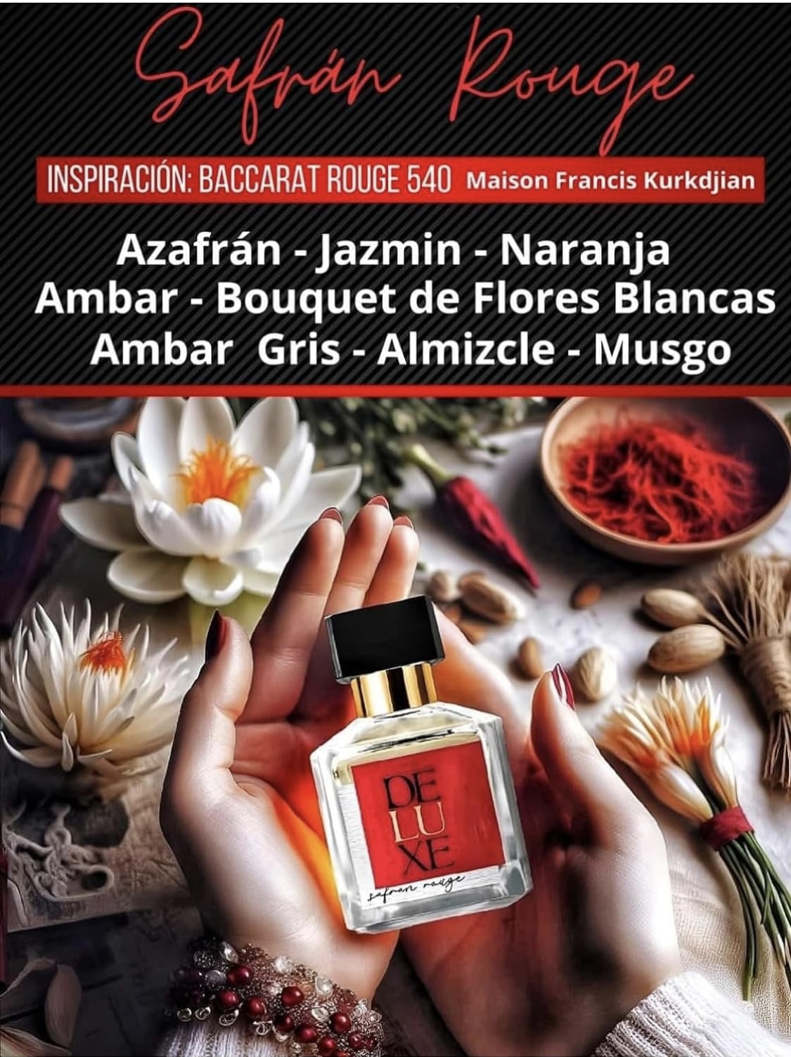 BACCARAT ROUGE 540 - DUPE SAFRAN ROUGE DUPE FRAGANCIA PERFUME DE FRAGANCIAS NICHO DELUXE SAFRAN ROUGE DUPE DE BACCARAT ROUGE 540 FRAGANCIA EXQUISITA