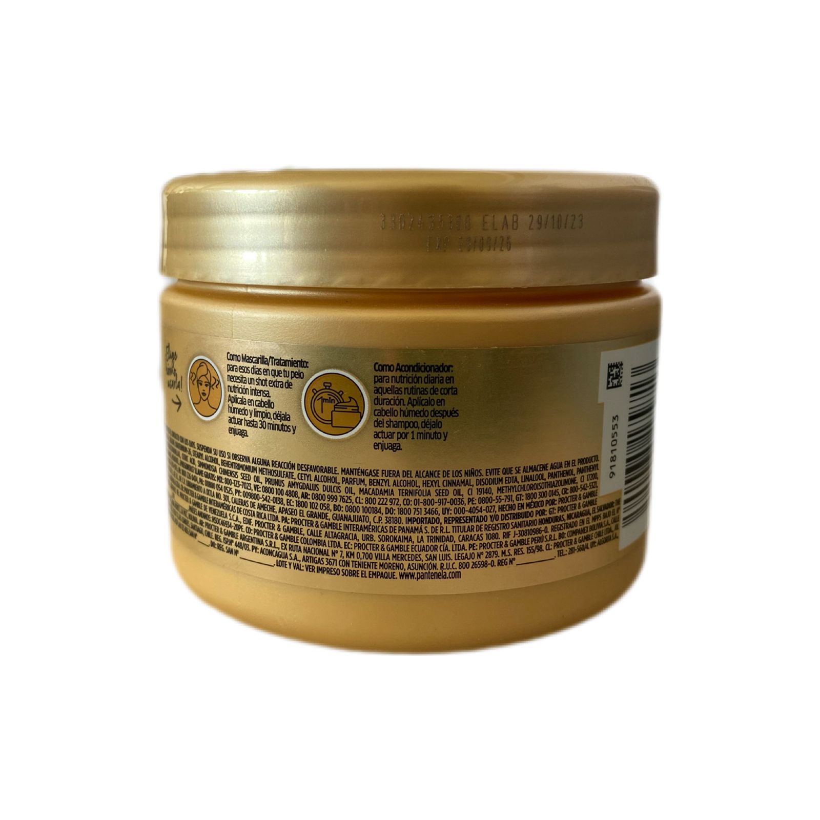 Mascarilla Pantene Intensiva Nutre, Renueva, Sella 300ml 2pz