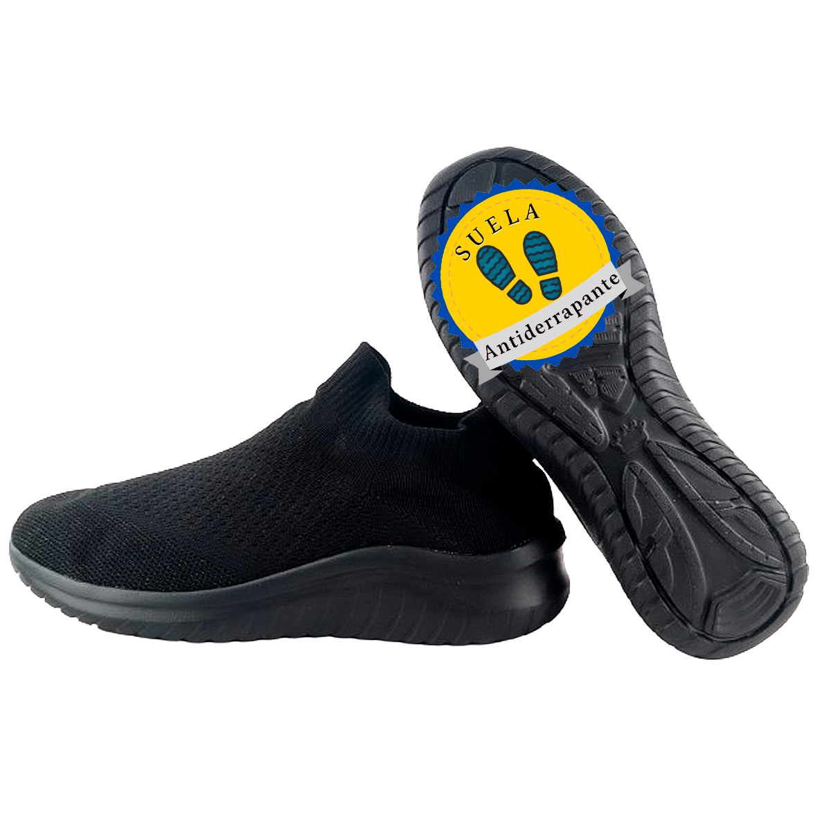 Tenis Deportivos Calcetin hombre ligero casual negro 102-nn