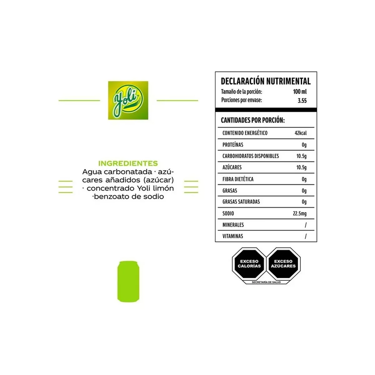 Refresco Yoli Sabor Limón 8 Piezas de 355 ml c/u