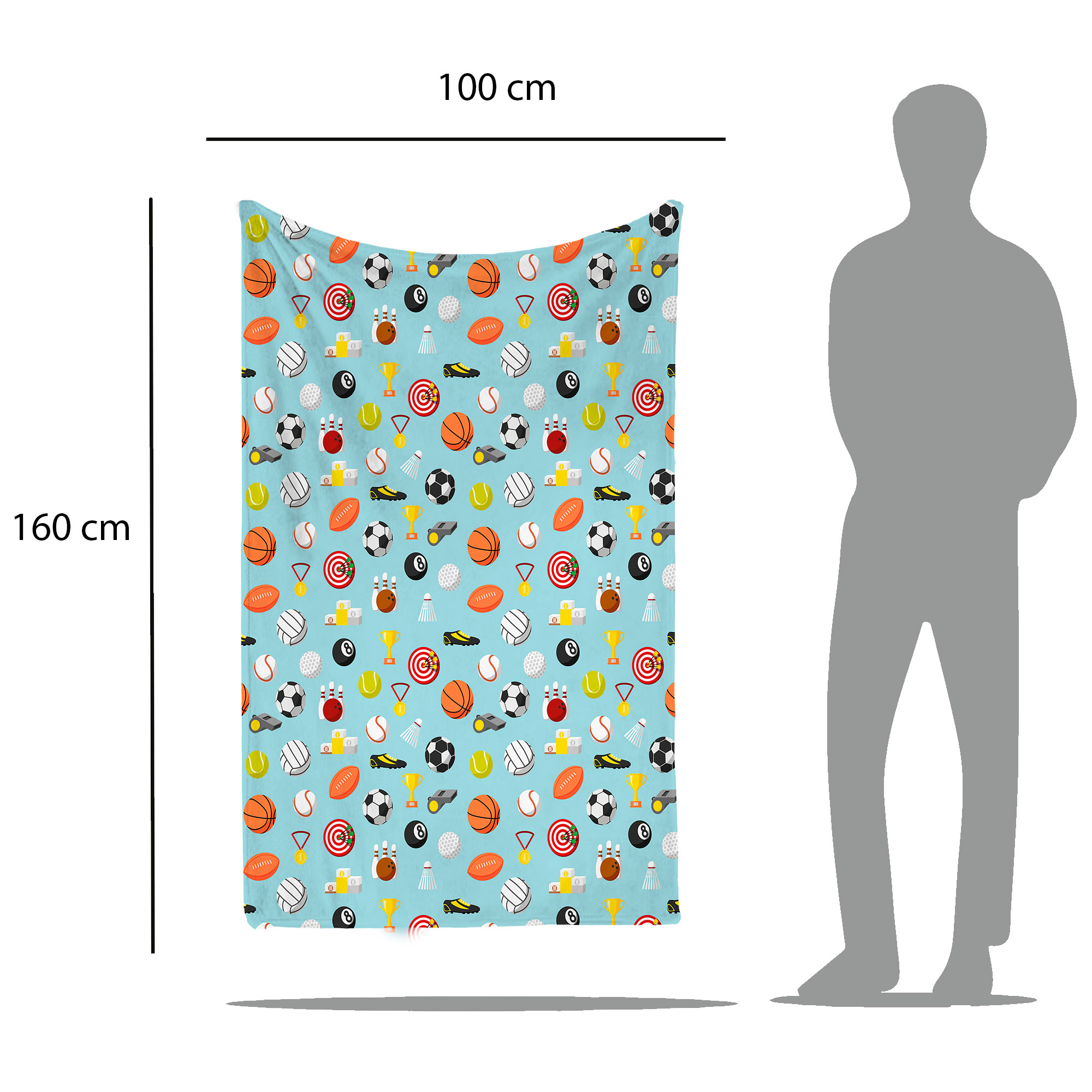 Cobija Manta Frazada Diseño De Balones Verde Ultra Suave Y Ligera Alta Calidad.