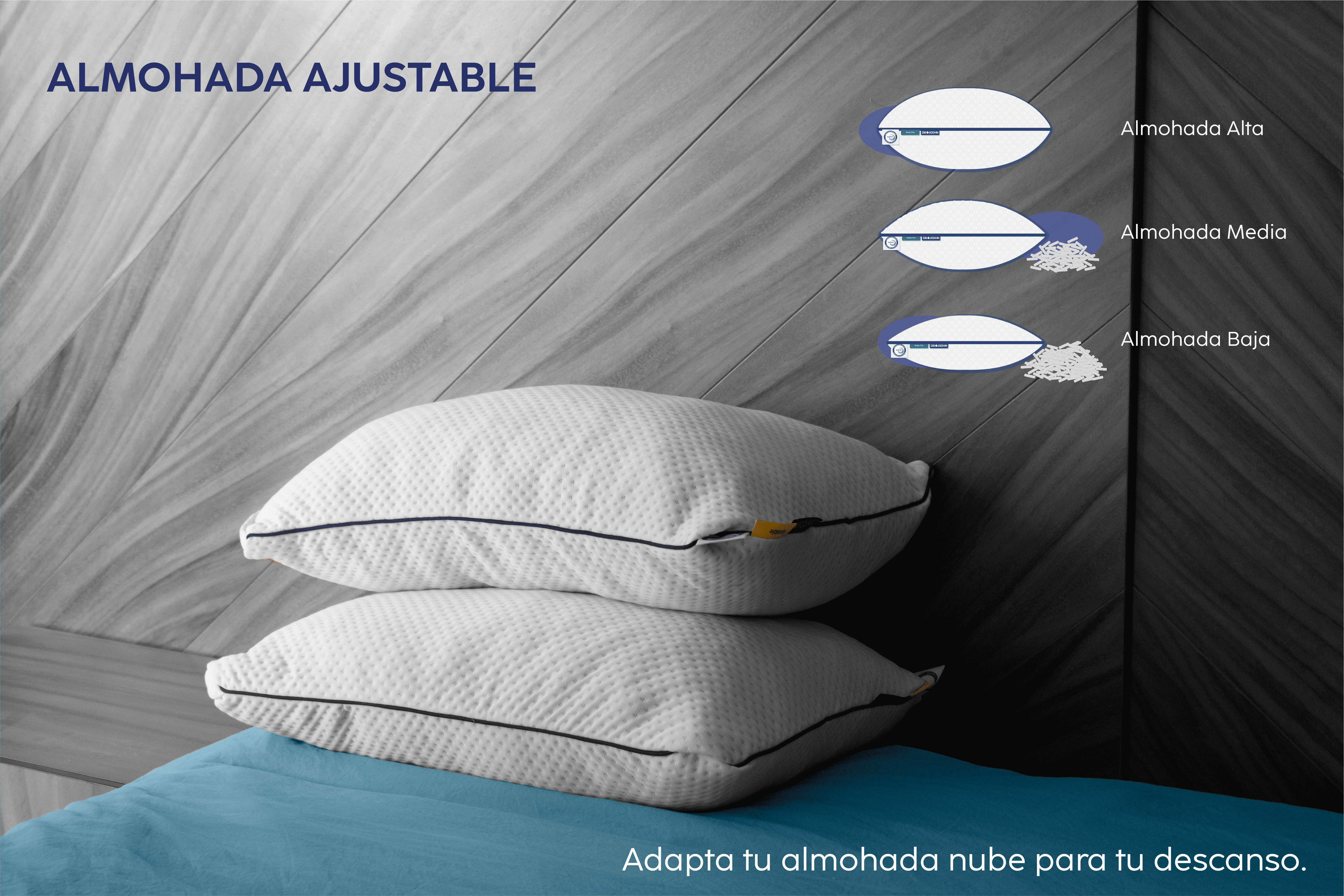 Duo Almohada NUBE Estandar | 66 x 43 x 20 | Memory Foam | DR JOOHN