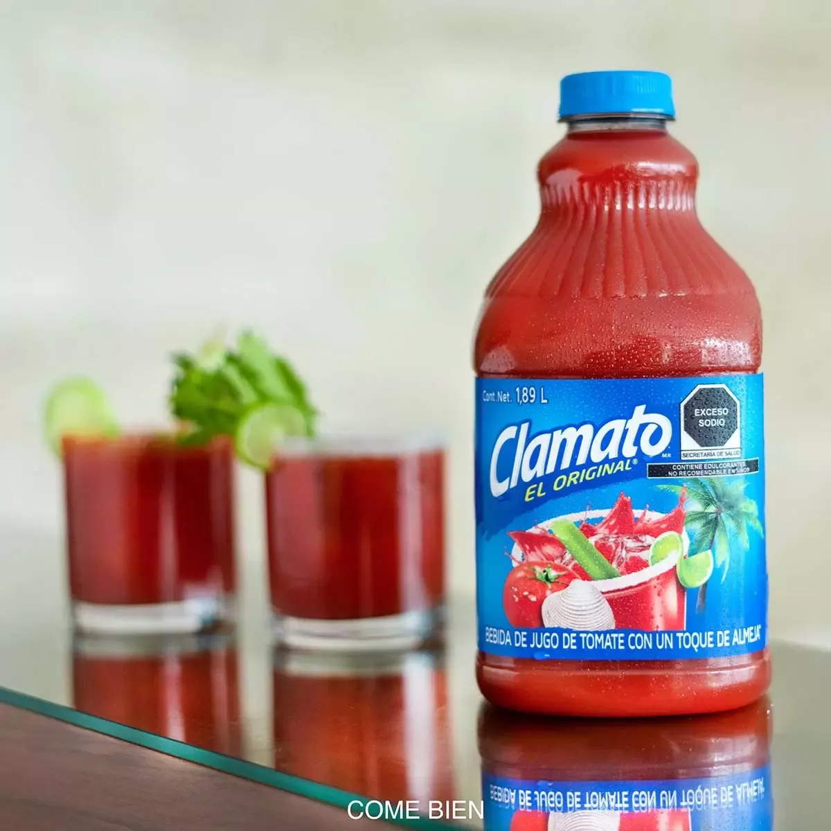 4 Piezas Jugo Clamato El Original Tomate con Almeja 1.89 litros