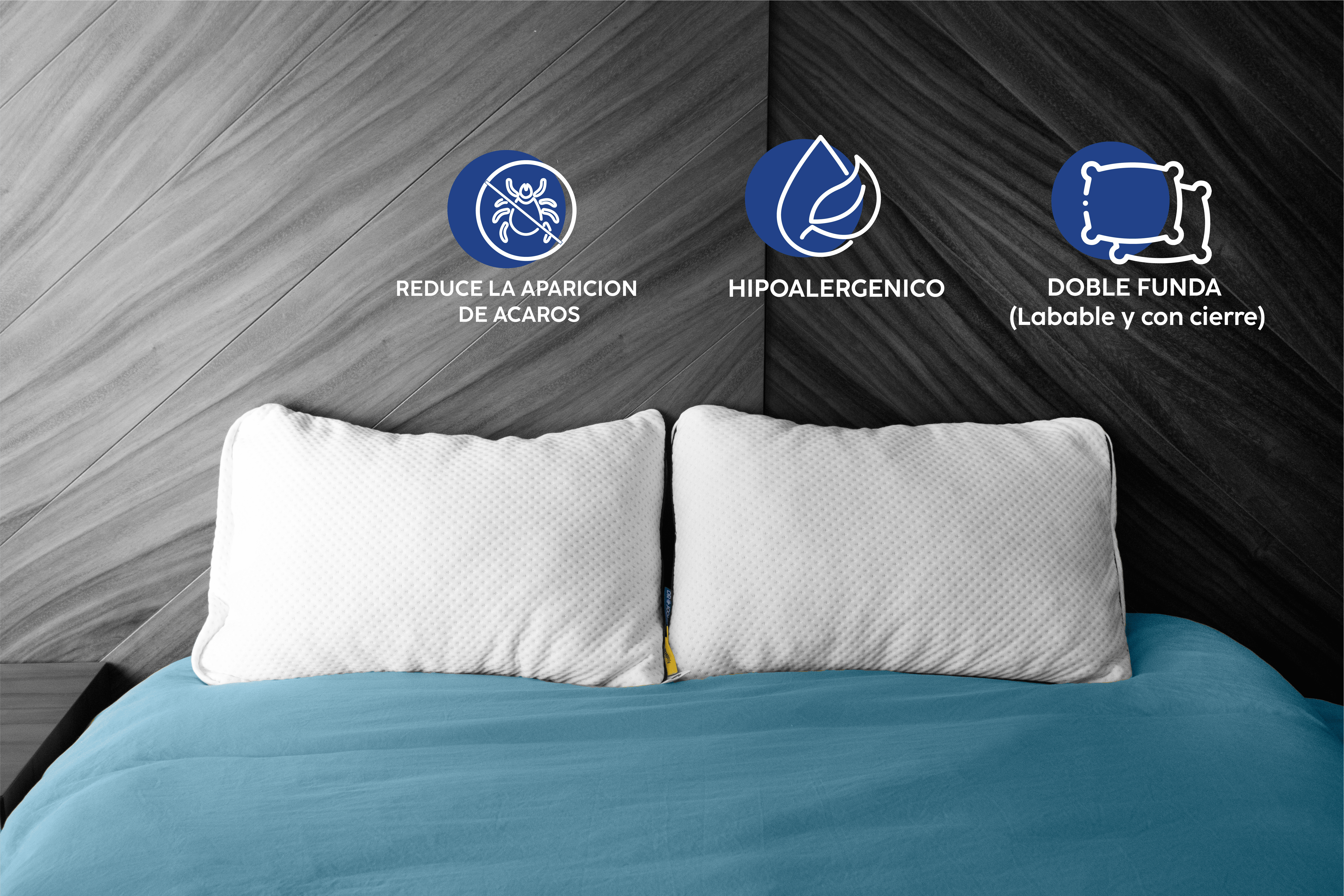 Duo Almohada NUBE Estandar | 66 x 43 x 20 | Memory Foam | DR JOOHN