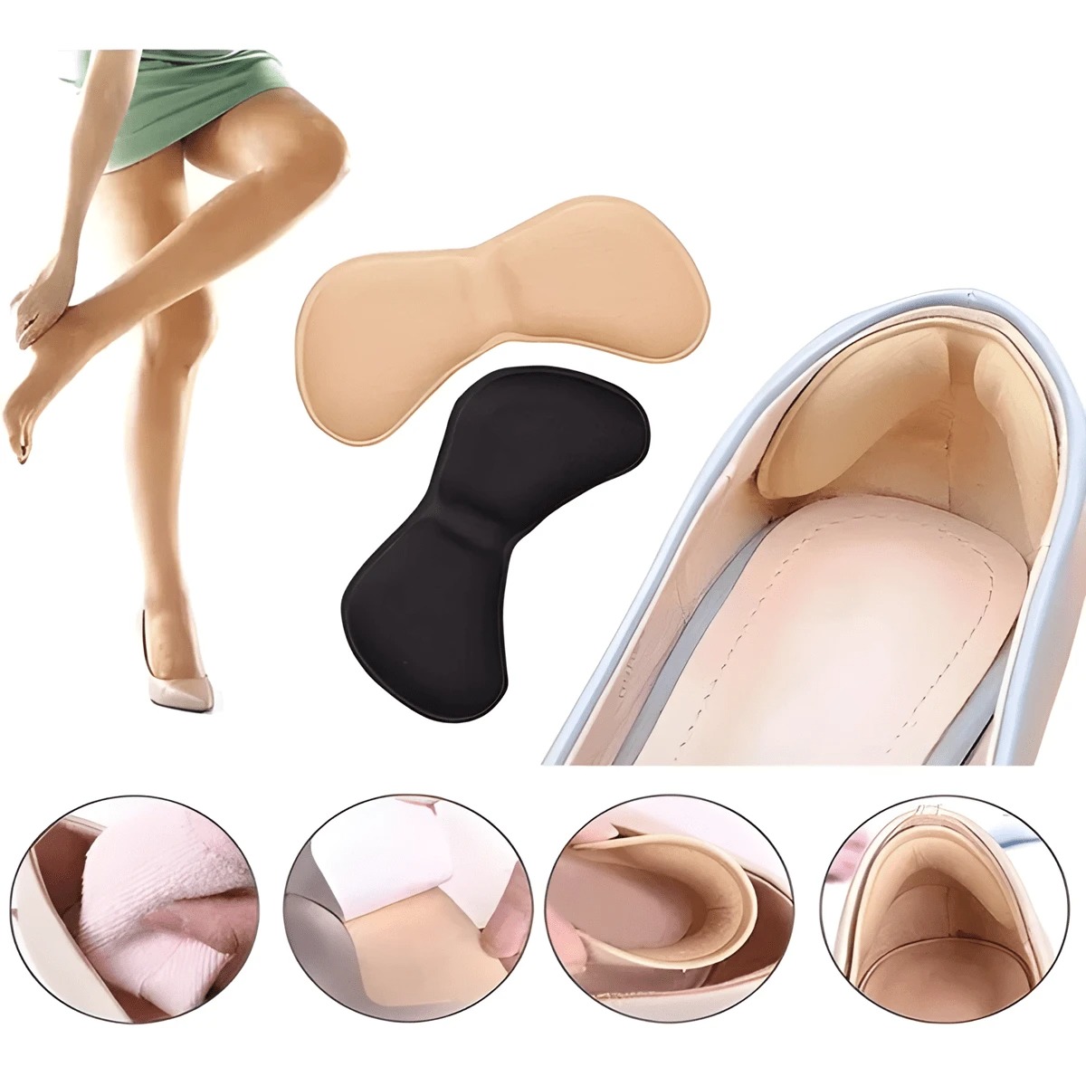 Almohadillas de talón para zapatos, camina suave y con comfort