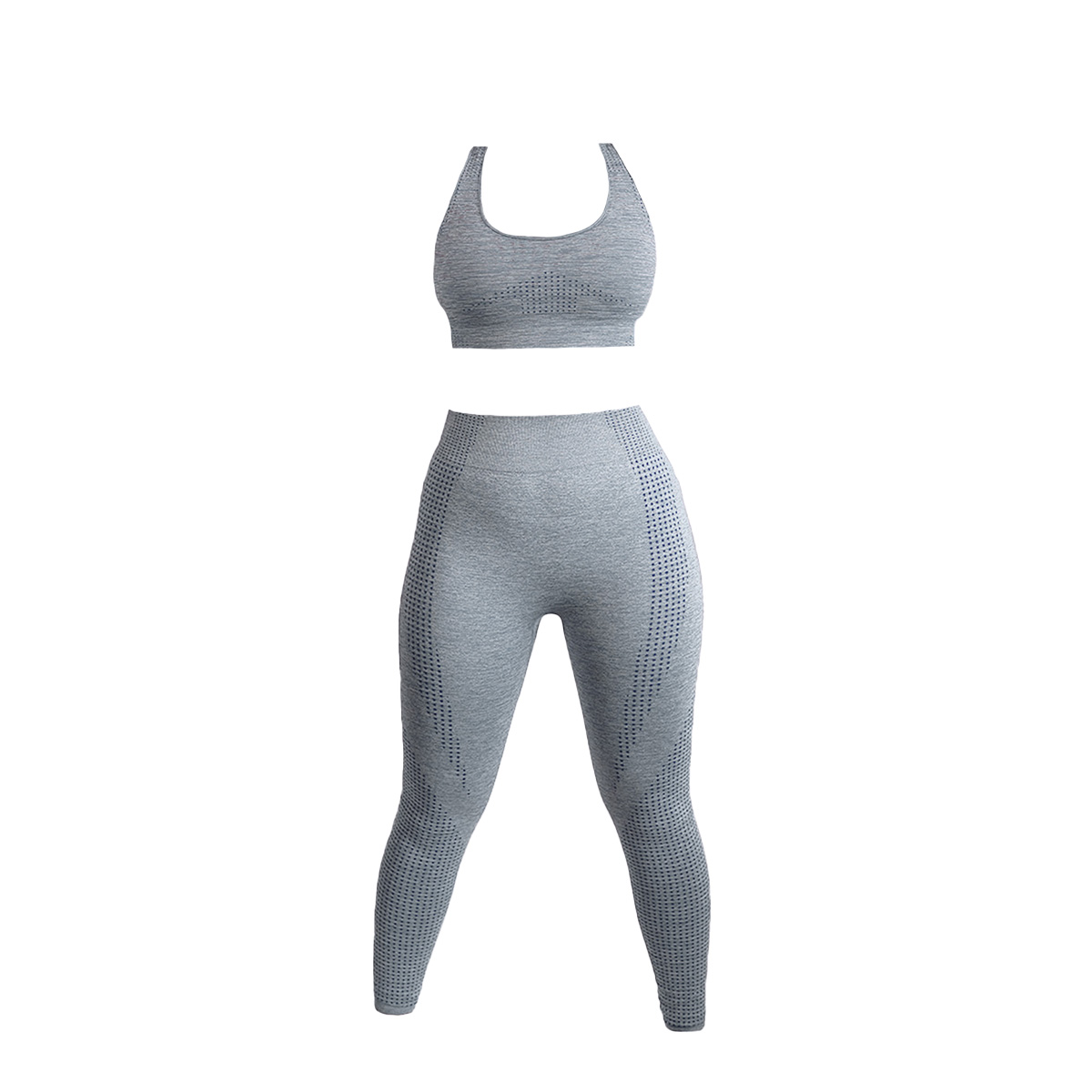 Conjunto deportivo Top más Leggings stretch color Gris Lo Quiero