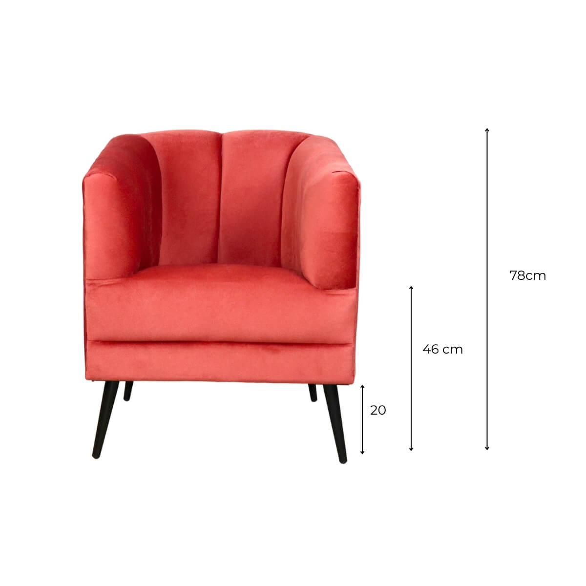 Sillón Individual Moderno Terciopelo Salmon