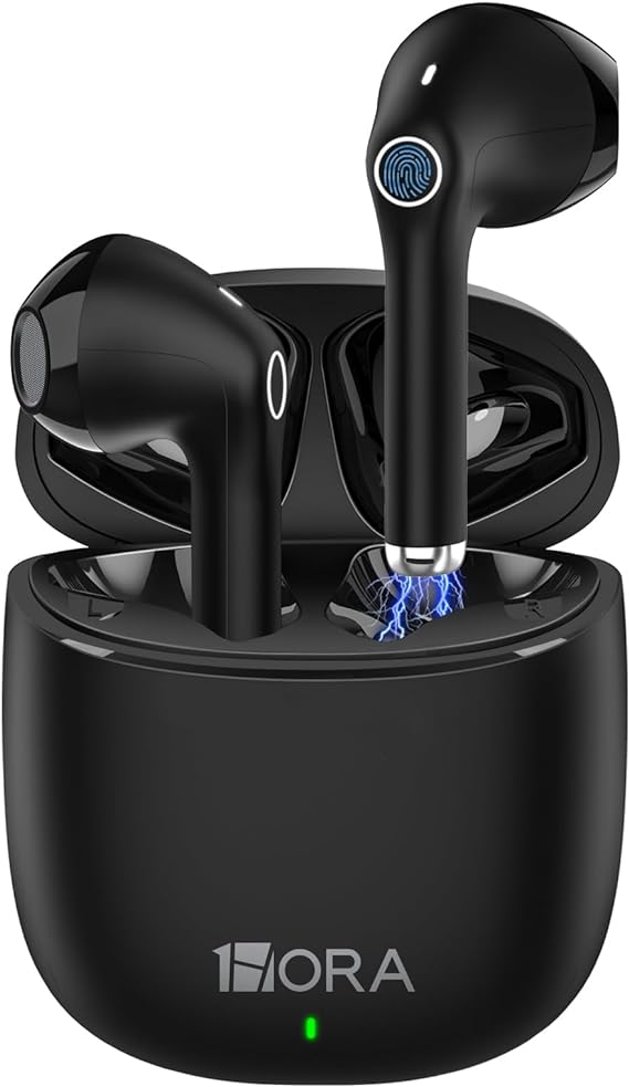 1 Hora Audifonos Bluetooth 5.3 Inalambricos, Mini Auriculares Inalámbricos Compatible para Samsung Huawei Xiaomi Laptop para Correr Escuchar Música Videos (Negro)