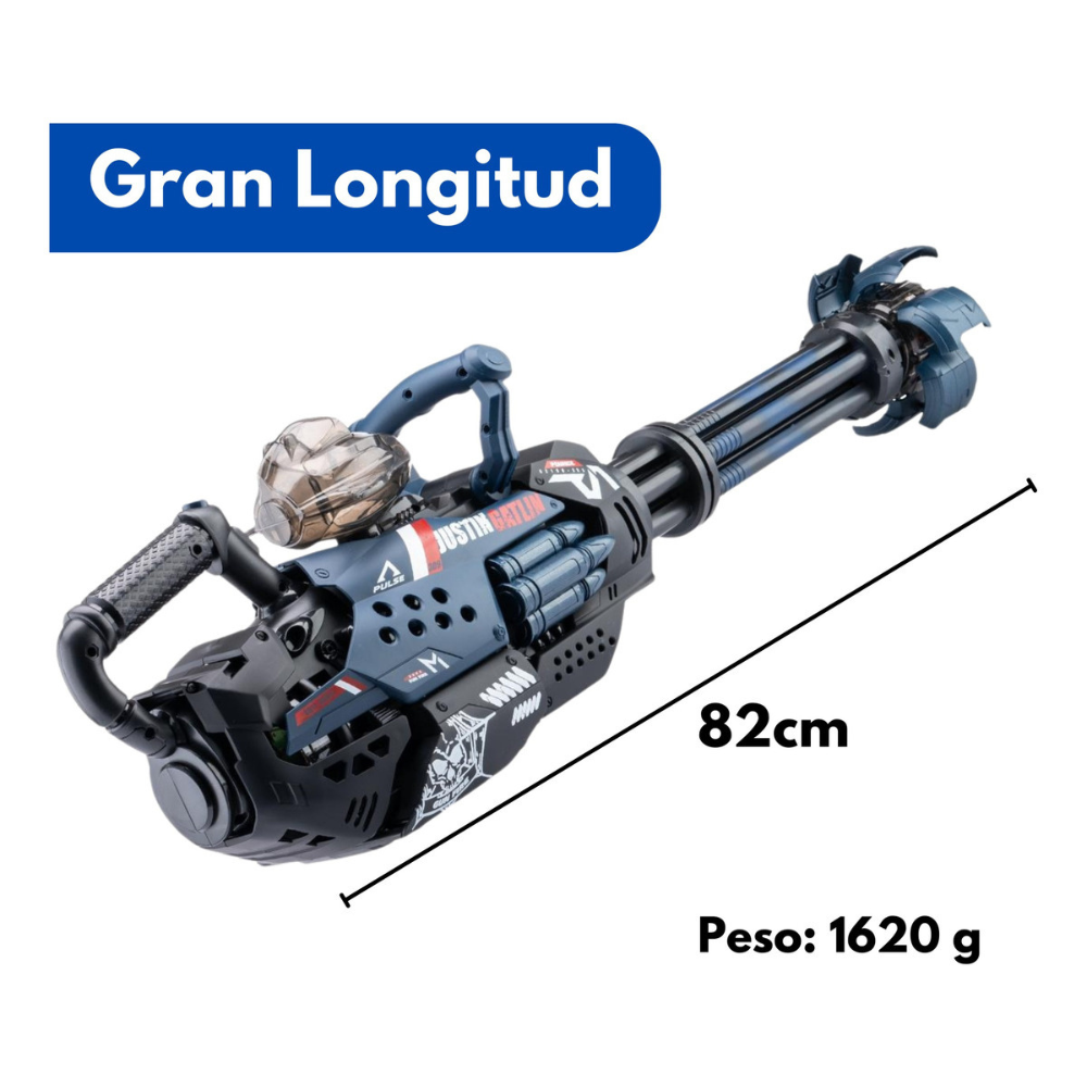 Ametralladora Electrica Hidrogel Torreta Pesada 82cm Potente,Gel Blaster, Juego de Equipo Disparo de Proyectiles de Hidrogel, Batería Recargable.