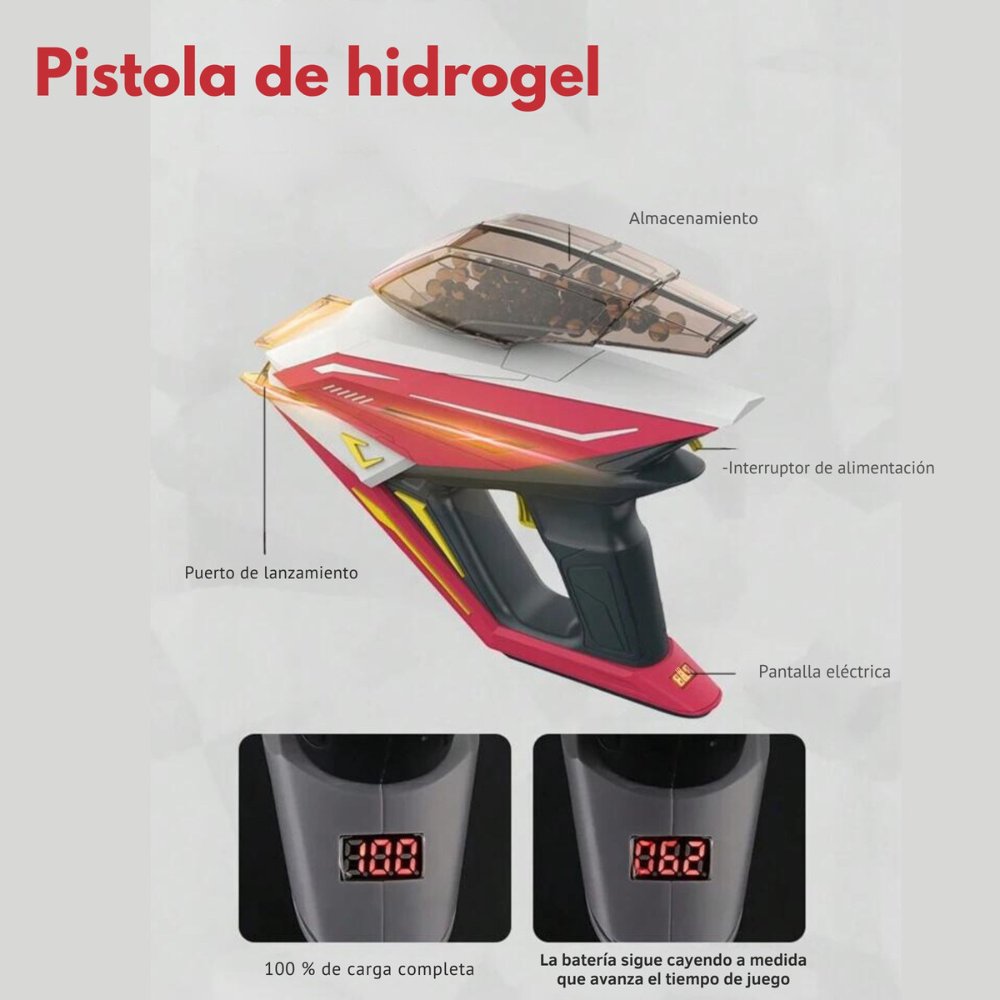 Pistola Eléctrica Juguete Lanzador Hidrogel Apex Tracer Halo,Gel Blaster, Juego de Equipo Disparo de Proyectiles de Hidrogel, Batería Recargable.