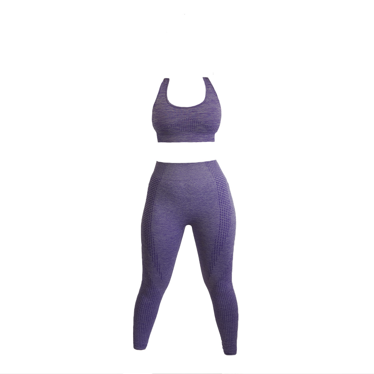 Conjunto deportivo Top más Leggings stretch color Morado LoQuiero