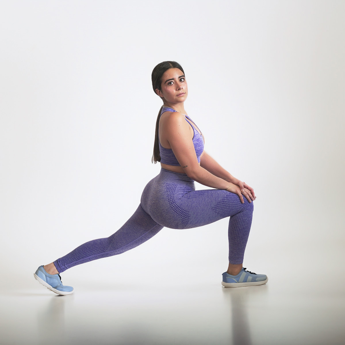 Conjunto deportivo Top más Leggings stretch color Morado LoQuiero