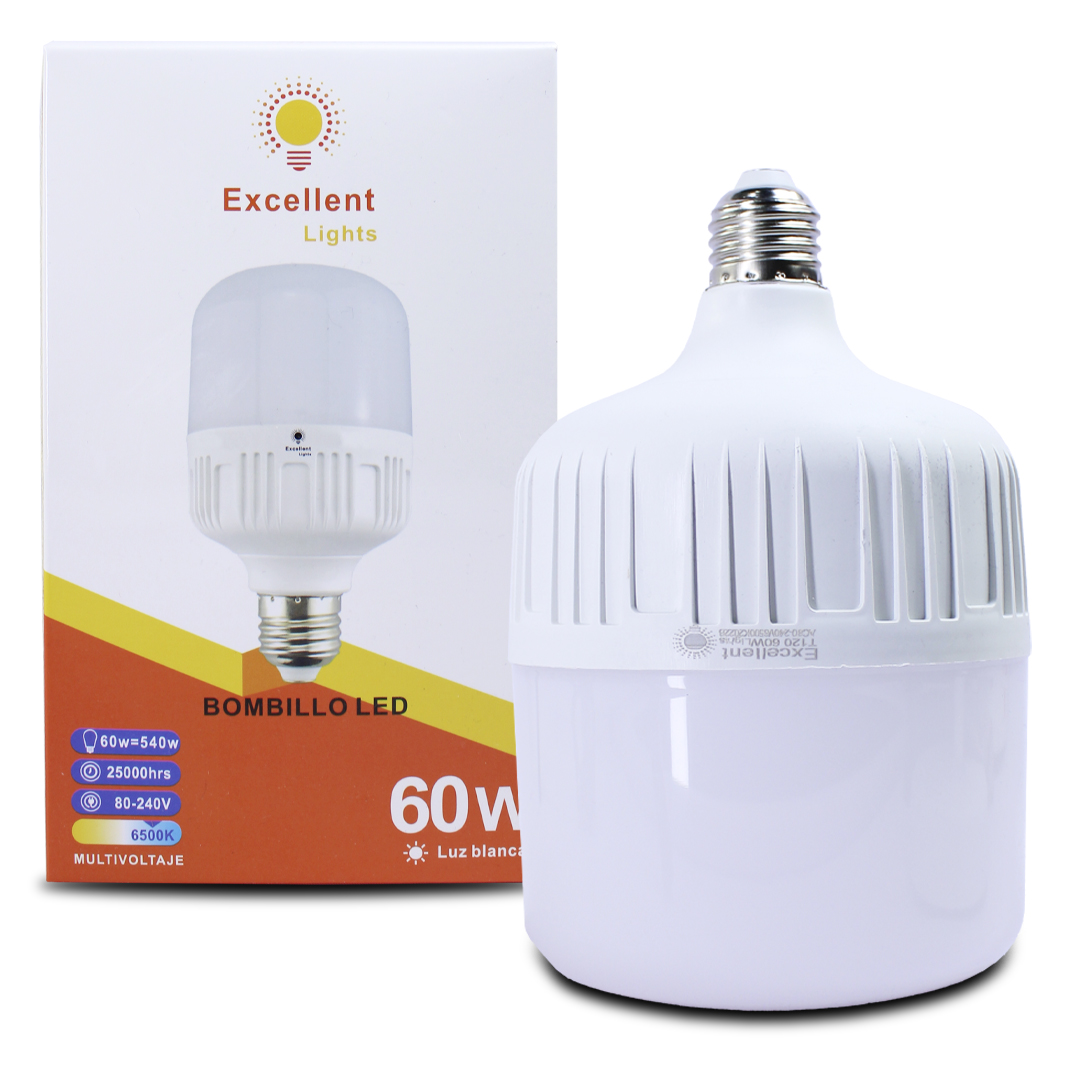 Foco Led Ahorador De Alta Potencia 60w Con Rosca E27 6500k 