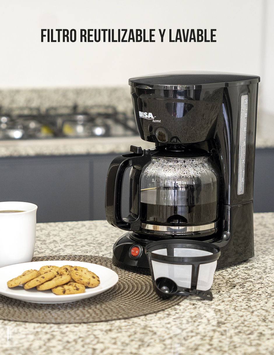 Cafetera Disa Home 12 Tazas Sistema Antigoteo Con Filtro 