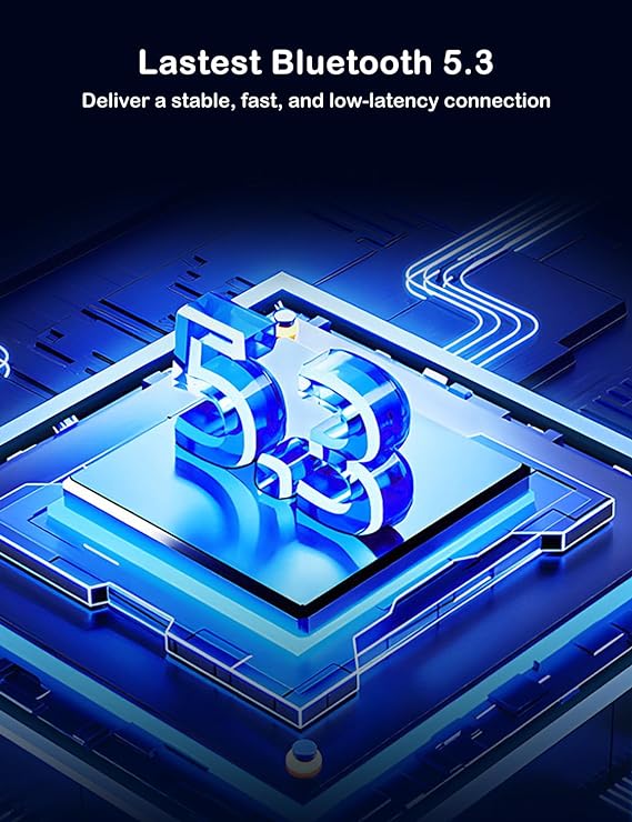 PHOCAR Audifonos Inalambricos con Pantalla Digital LED, Estéreo Sonido y Cancelación de Ruido, Audifonos Bluetooth con Batería Duradera, Audífonos Compatible con iPhone, iPad, MacBook, Xiaomi, Samsung