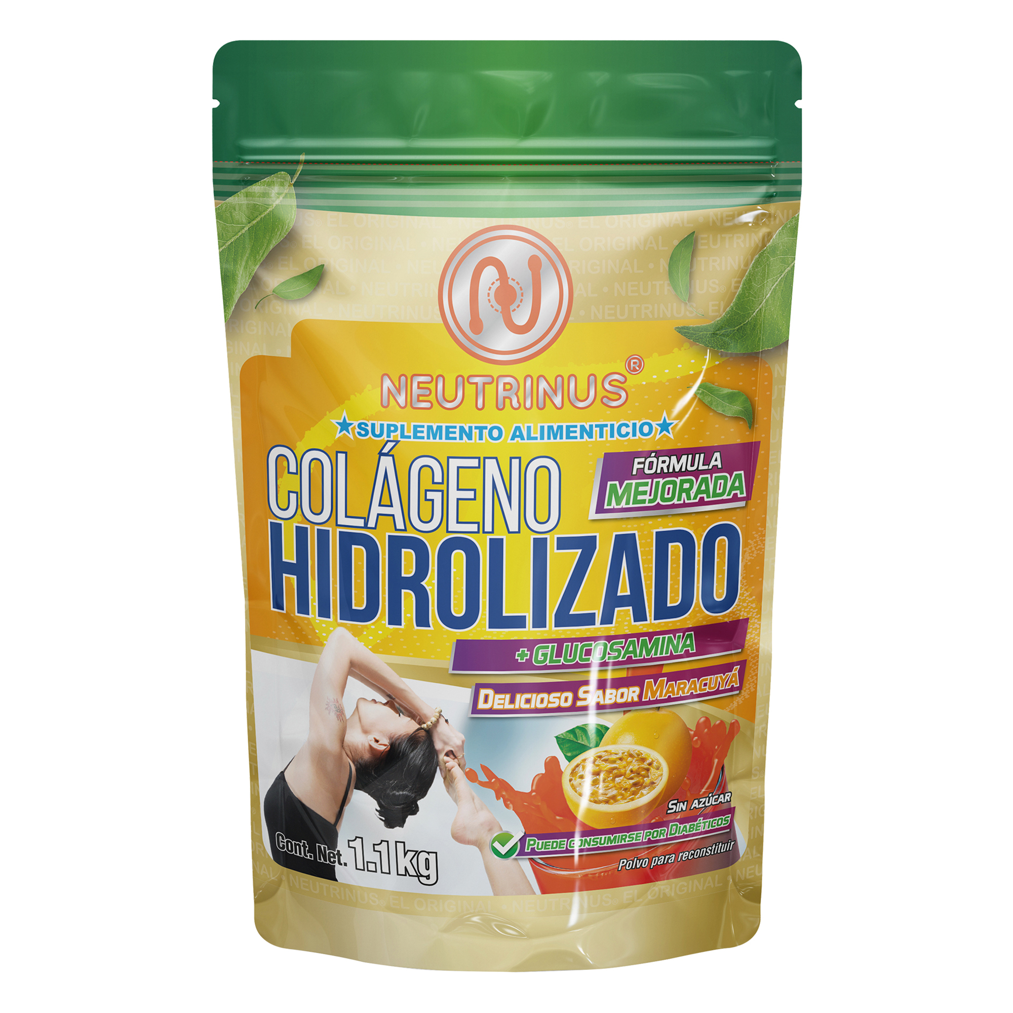 Suplemento Colágeno Hidrolizado Con Glucosamina En Polvo Sabor Maracuyá