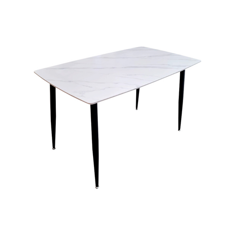 Mesa Comedor Efecto Mármol Blanco/ Negro Ilios Innova