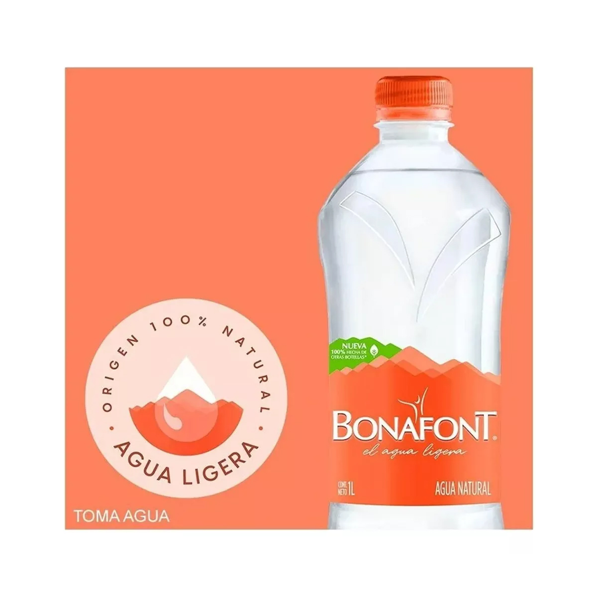 Agua Bonafont 12 Piezas de 1 litro c/u